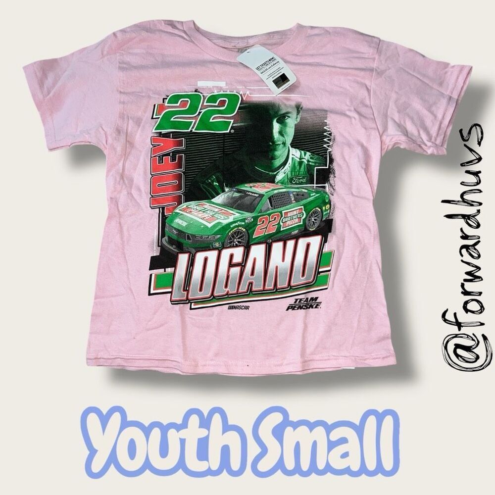 Joey Logano NASCAR Graphic Tee – Youth Small – Pink - With Tags